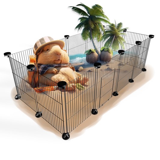 C&C Guinea Pig Cages 12 Panels 16x12inch Expandable Small Animal Playpen Indoor Rabbit Hedgehog Chinchilla Cage DIY Metal Grids, 48 x 24 x 16 inch