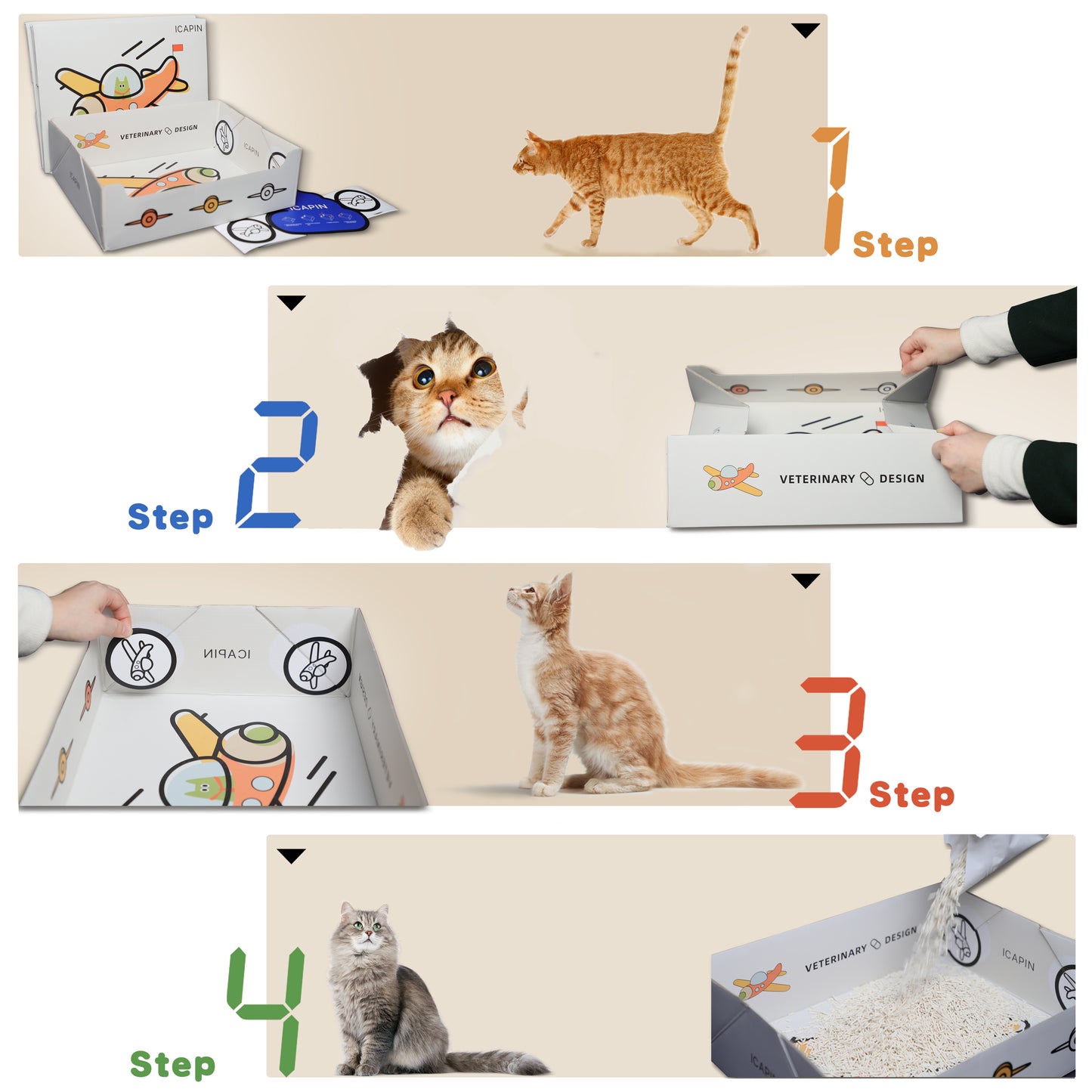 Disposable cat litter box